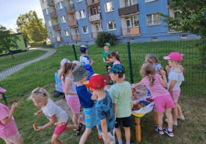 Na zdjęciu widać dzieci na pikniku.