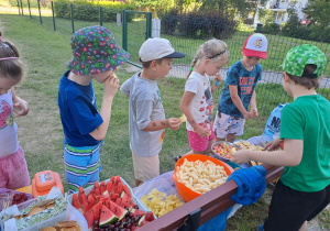 Na zdjęciu widać dzieci na pikniku.